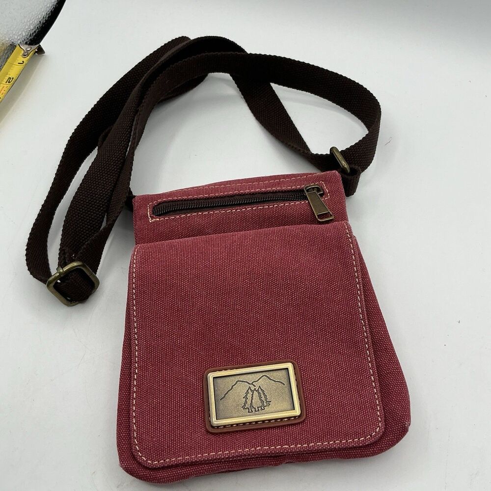 Triple Tree Canvas Crossbody Bag Pink Travel Hiking Utility Passport Purse